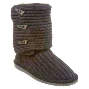 BearPaw Brown Women’s Tall Fold Over Knit Boots